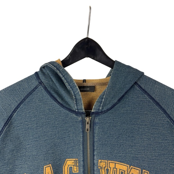 Mens Y2K Express Las Vegas Full Zip Streetwear Blue Tourist Hoodie Size L - Picture 3 of 8